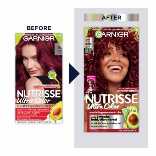 Garnier Nutrisse Ultra Color R2 Medium Intense Auburn Permanent Hair Color Creme Perspective: left