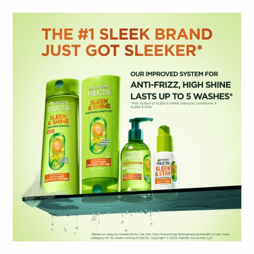 Garnier Fructis Sleek and Shine Anti Frizz Hair Serum with Argan Oil for Frizzy, Dry Hair Perspective: left