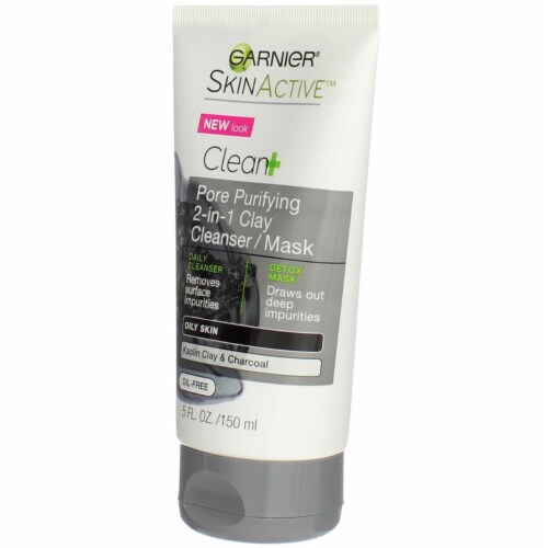Garnier SkinActive Clean+ 2-in-1 Clay Cleanser/Mask Perspective: left
