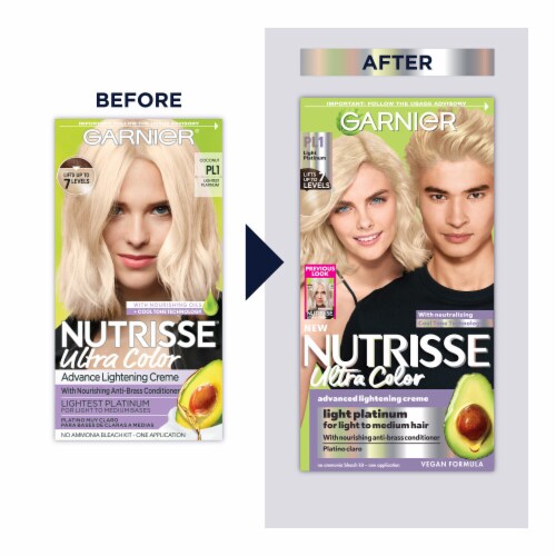 Garnier Nutrisse Ultra Color PL1 Lightest Platinum Creme Bleach Perspective: left
