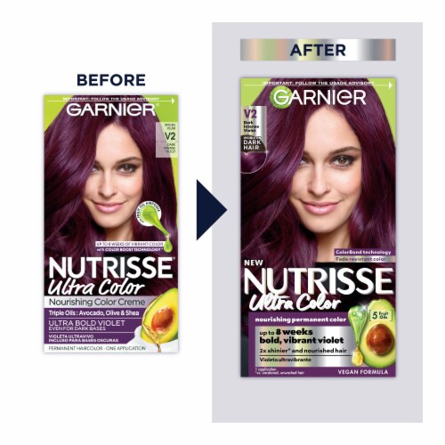 Garnier Nutrisse Ultra Color V2 Dark Intense Violet Permanent Hair Color  Creme, 1.0 ct - Smith's Food and Drug