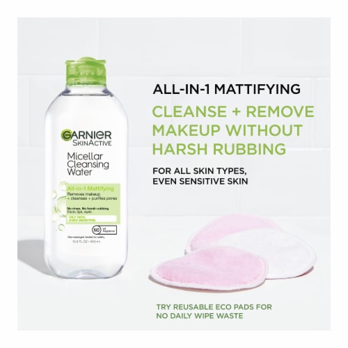 Garnier SkinActive Micellar Cleansing Water & Makeup Remover Mattifying for Oily Skin Perspective: left
