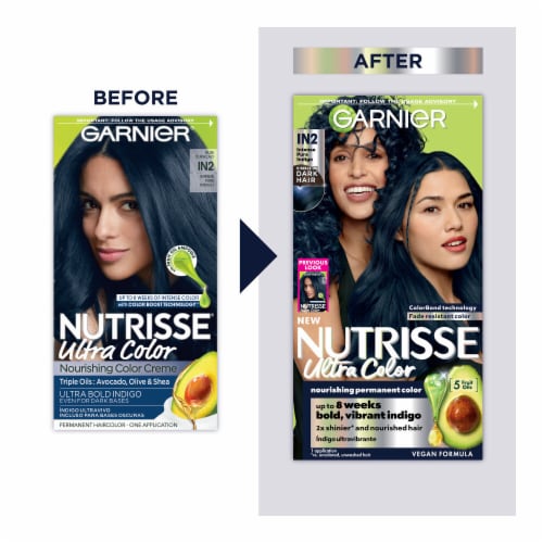 Garnier Nutrisse IN2 Blue Indigo Permanent Hair Color Perspective: left