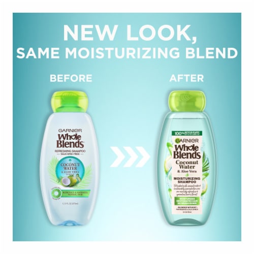 Garnier Whole Blends Coconut Water and Aloe Vera Moisturizing Conditioner for Dehydrated Hair Perspective: left