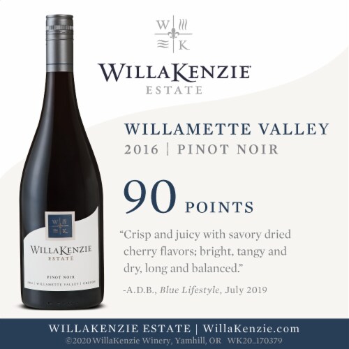 WillaKenzie Estate Pinot Noir Red Wine Perspective: left