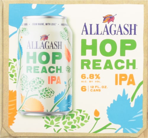 Allagash® Hop Reach IPA Cans Perspective: left