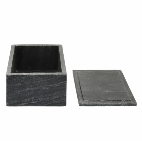 Marble 7X5 Marble Box W/ Bee Accent, Black Perspective: left