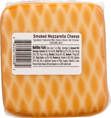 Red Apple Smoked Mozzarella Cheese Perspective: left