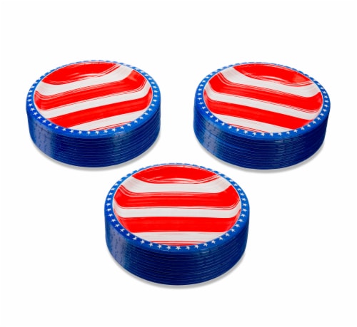 American Greetings Patriotic Paper Dinner Plates Perspective: left