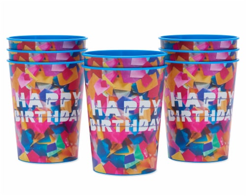American Greetings Confetti Birthday Party Stadium Cups Perspective: left