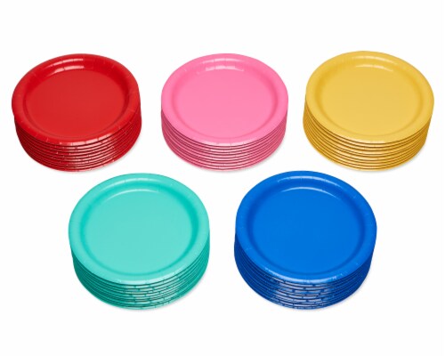 American Greetings Assorted Colors Paper Dessert Plates Perspective: left