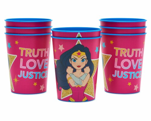 American Greetings Wonder Woman Plastic Party Cups Perspective: left