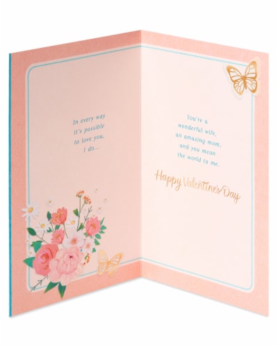 American Greetings #64 Valentine's Day Card for Wife (Butterflies) Perspective: left