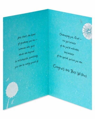 American Greetings #58 Graduation Card (Dandelions) Perspective: left