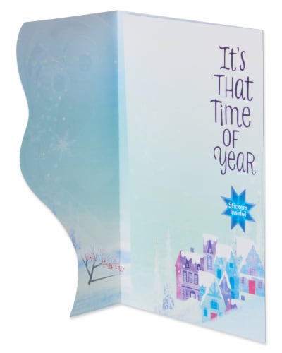 American Greetings Frozen Olaf Christmas Card with Stickers Perspective: left
