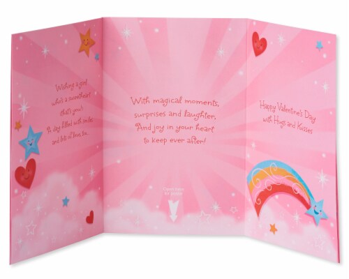 American Greetings Unicorn Valentine's Day Card for Daughter with Stickers (Magical) Perspective: left