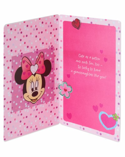 American Greetings Valentine's Day Card for Granddaughter with Stickers (Minnie Mouse) Perspective: left