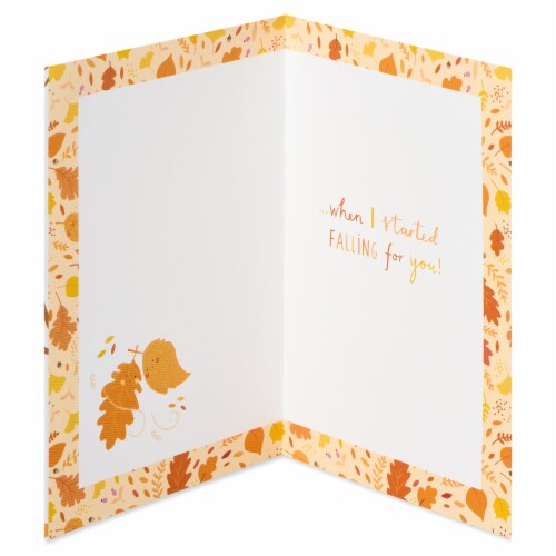 American Greetings Romantic Thinking of You Card (Fall Leaves) Perspective: left