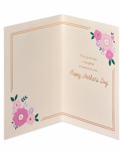 American Greetings #59 Mother's Day Card for Daughter (Lettering with Florals) Perspective: left