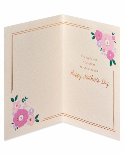 American Greetings #59 Mother's Day Card for Daughter (Lettering with Florals) Perspective: left