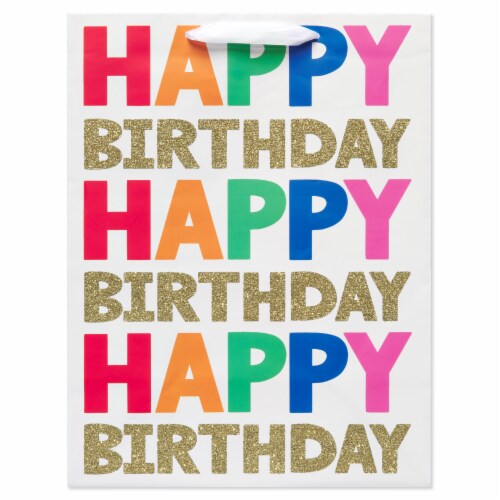 American Greetings Large Gift Bag - Happy Birthday Lettering (#3) Perspective: left