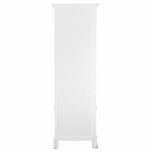 79 Tall Storage Cabinet 6 Shelves 2 Drawers Rattan Basket