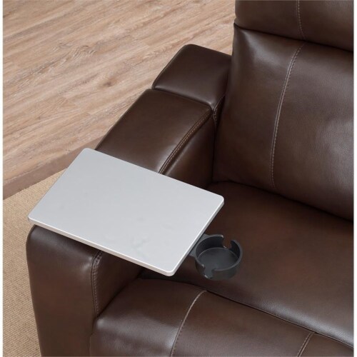 Larson Power Heated Faux Leather Recliner in Brown 1 Fry s Food