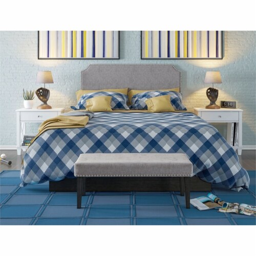 Queen headboard and discount bench set