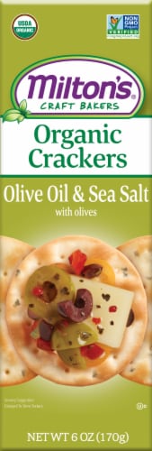 Milton's Craft Bakers Organic Olive Oil & Sea Salt Crackers Perspective: left