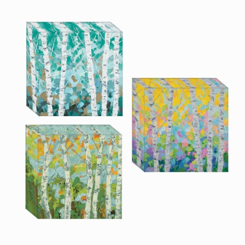 New View Colorful Birch Wall Decor 3 Pack Perspective: left