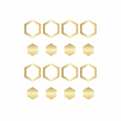 New View Hexagon Wall Decor Mirrors - Gold Perspective: left