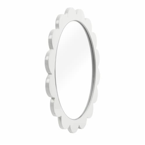 New View Scallop Edge Mirror with White Frame Perspective: left