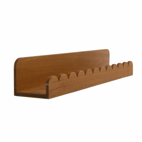 New View Long Natural Scallop Edge Shelf Perspective: left