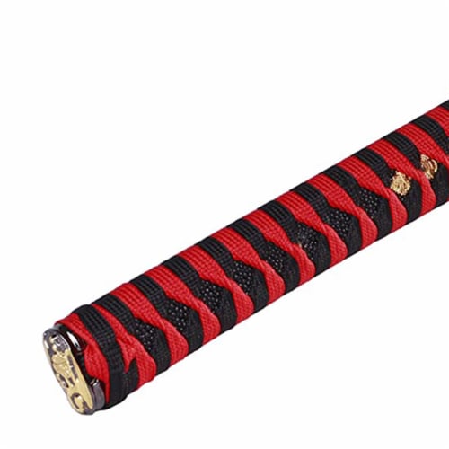 Siwode 40 Inch Carbon Steel Golden Dragon Full Tang Japanese Katana Blade, Red Perspective: left