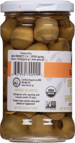 Gaea Organic Pitted Green Olives Perspective: left