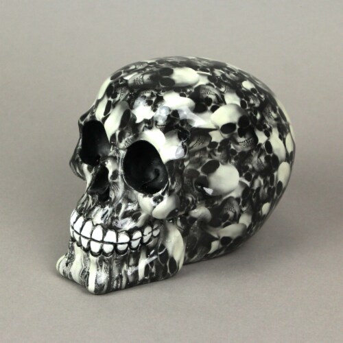 Resin Skulls Print Skull Statue Skeleton Home Decor Gothic Sculpture Figurine Perspective: left