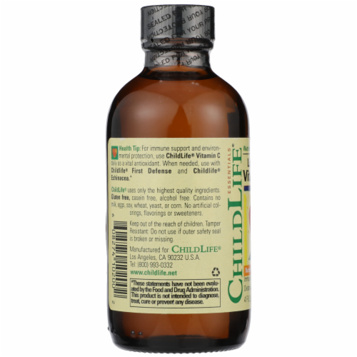 ChildLife Natural Orange Flavor Vitamin C Liquid Perspective: left