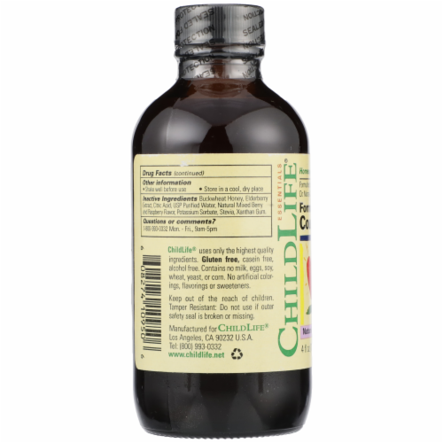 ChildLife Formula 3 Natural Berry Flavor Cough Syrup Perspective: left