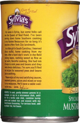 Sylvia's Specially Seasoned Mustard Greens Perspective: left
