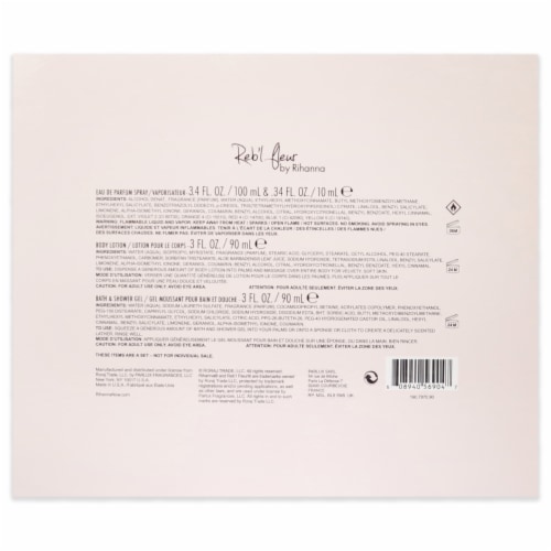 Rebl Fleur by Rihanna for Women - 4 Pc Gift Set EDP Sprays, Body Lotion, Bath & Shower Gel Perspective: left