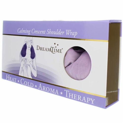 DreamTime Aromatherapy Calming Crescent Hot And Cold Shoulder Wrap, Lavender Perspective: left
