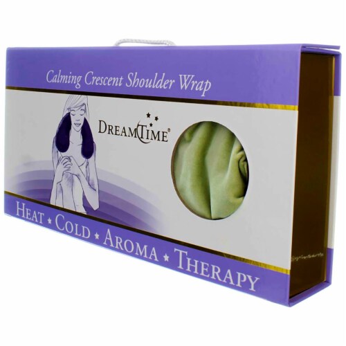 DreamTime Aromatherapy Calming Crescent Hot And Cold Shoulder Wrap, Sage Perspective: left
