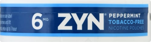 ZYN Peppermint 6mg Nicotine Pouches Perspective: left
