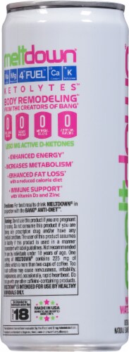 Meltdown® Wyldin' Watermelon™ Dietary Supplement Energy Drink Perspective: left