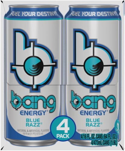 Bang Energy Blue Razz 6/4/16oz Perspective: left