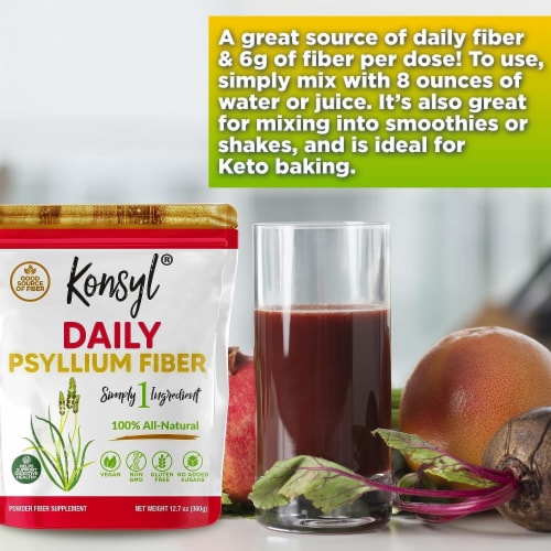 Konsyl® Daily Psyllium Powder Fiber Supplement Perspective: left