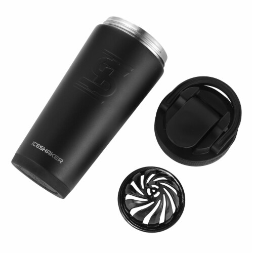Ice Shaker 26 Oz. Black Insulated Vacuum Bottle & Shaker 26BLACK Perspective: left