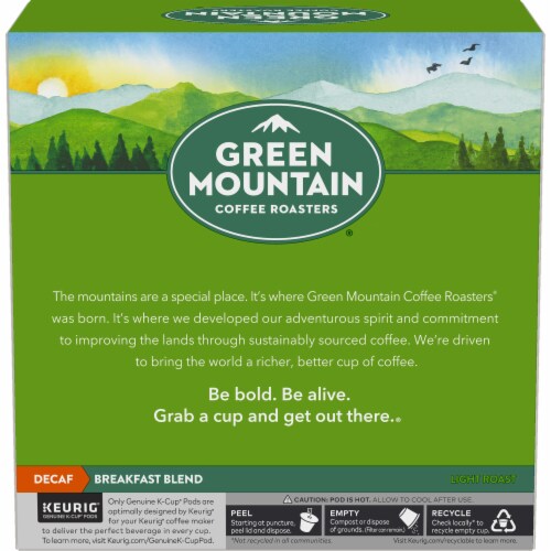 Green Mountain Coffee Roasters® Breakfast Blend Decaf Light Roast K-Cup Coffee Pods Perspective: left