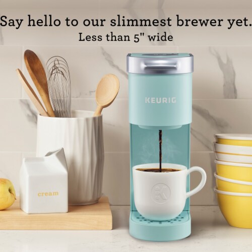 Keurig K-Mini Single Serve K-Cup Coffee Maker, Oasis Perspective: left