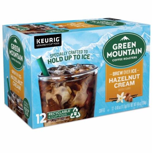 Green Mountain Coffee Roasters® Brew Over Ice Hazelnut Cream Medium Roast K-Cup Iced Coffee Pods Perspective: left